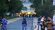 Police block an area near a deadly explosion at a restaurant in Moscow, Saturday, 1 August 2026.