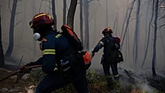 Extinción del incendio cerca de Porto Germeno