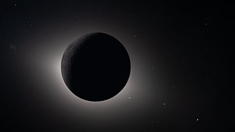 FILE - This image provided by NASA and captured by the Artemis II crew from lunar orbit, April 6, 2026, shows the Moon eclipsing the Sun.