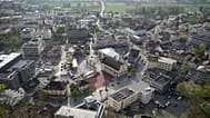 An aerial view of the centre of Vaduz, 31 March, 2014