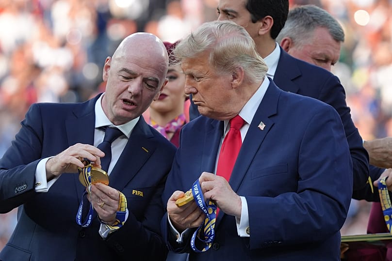 FIFA President Gianni Infantino and US President Donald Trump after the World Cup final between Spain and Argentina in East Rutherford, 19 July, 2026