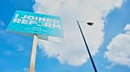 A Reform UK political sign put up by the householder to show support ahead of local council elections in London, 6 May, 2026