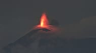Lava flows out of the crater of the Fuego Volcano, 5 June, 2025