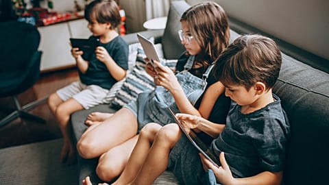 Children using digital devices