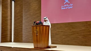 Qatar’s Foreign Ministry spokesperson Dr Majed Al Ansari speaks at a press briefing in Doha, Qatar, on 4 August 2026.