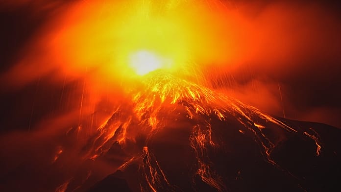 Fuego volcano spews more ash and lava as Guatemala shelters 1,700 who fled nearby villages Emergency services issued a red alert, the most severe warning, after Central Americas most active volcano erupted on Monday morning, with conditions intensifying by nightfall.