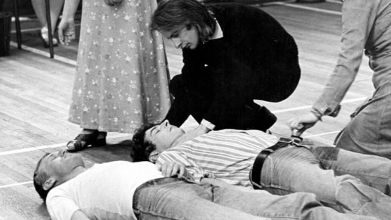 Peter Gill rehearsing 'Small Change' in 1976
