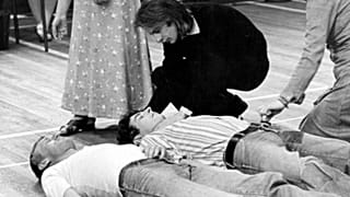 Peter Gill rehearsing 'Small Change' in 1976