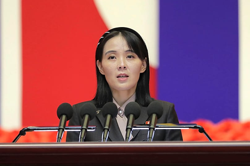 Kim Yo Jong delivers a speech in Pyongyang, 10 August, 2022