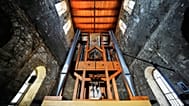 The organ of the John Cage Organ Project Halberstadt inside the medieval Burchardi Church in Halberstadt, Germany