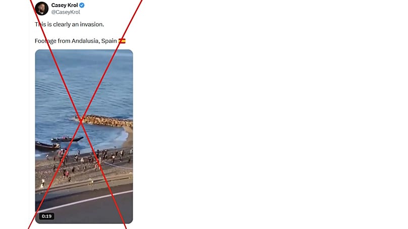 Video claims to show migrants arriving by small boats to Andalusia, but has been taken out of context. 