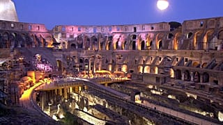 Rome's Colosseum is seen at night in this July 18, 2000 photo.