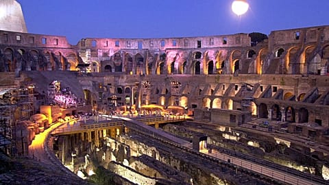 Rome's Colosseum is seen at night in this July 18, 2000 photo.