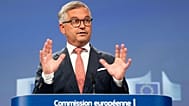 European Commissioner for Internal Affairs and Migration, Magnus Brunner, speaks during a press conference at EU headquarters in Brussels, Tuesday, Aug. 4, 2026.