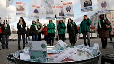 Archives : manifestation à Moscou contre les abus des monopoles contrôlés par l'État, novembre 2011