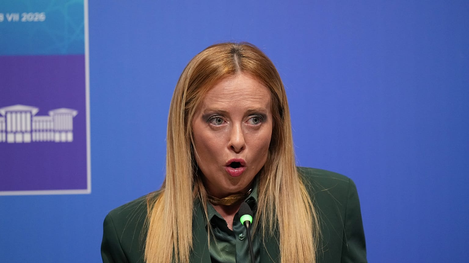 Giorgia Meloni, durante una reunión de la OTAN