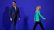 Italy's Prime Minister Giorgia Meloni walks after meeting Spain's Prime Minister Pedro Sánchez at the Europe Summit in Granada, 6 October, 2023