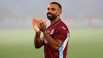 Egypt star Mohamed Salah greets fans during his official unveiling as a new Trabzonspor player