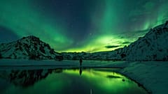 L’aurora boreale vista a Thórsmörk, in Islanda