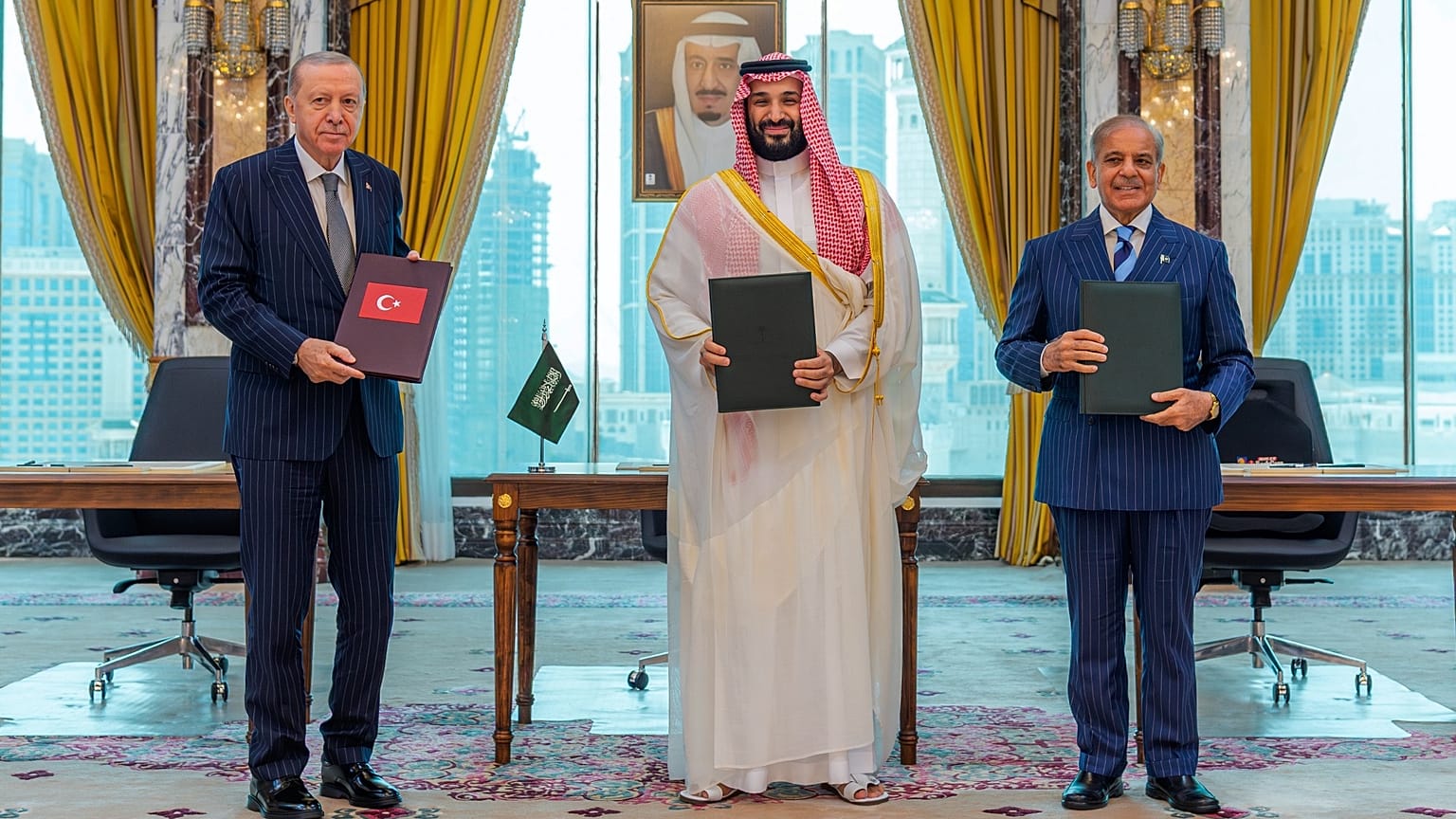شهباز شریف رجب طیب اردوغان و محمد بن سلمان