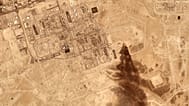 Previous Houthi claimed attack triggering smoke from a Saudi Aramco oil processing facility in Abqaiq, Saudi Arabia, 27 July 2026.