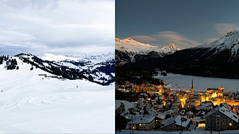 Gstaad (left) and St. Moritz (right) are both popular Alpine destinations