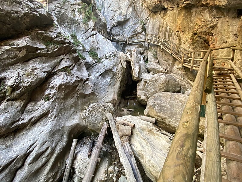 Suyu çekilmiş Bärenschützklamm şelalesi, Avusturya 05.08.2026