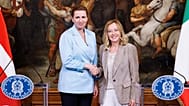 Italian Prime Minister Giorgia Meloni and Danish Prime Minister Mette Frederiksen in an image from 2025