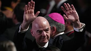 FIFA President Gianni Infantino arrives for the inauguration of President Abelardo de la Espriella in Cali, Colombia, Friday, Aug. 7, 2026