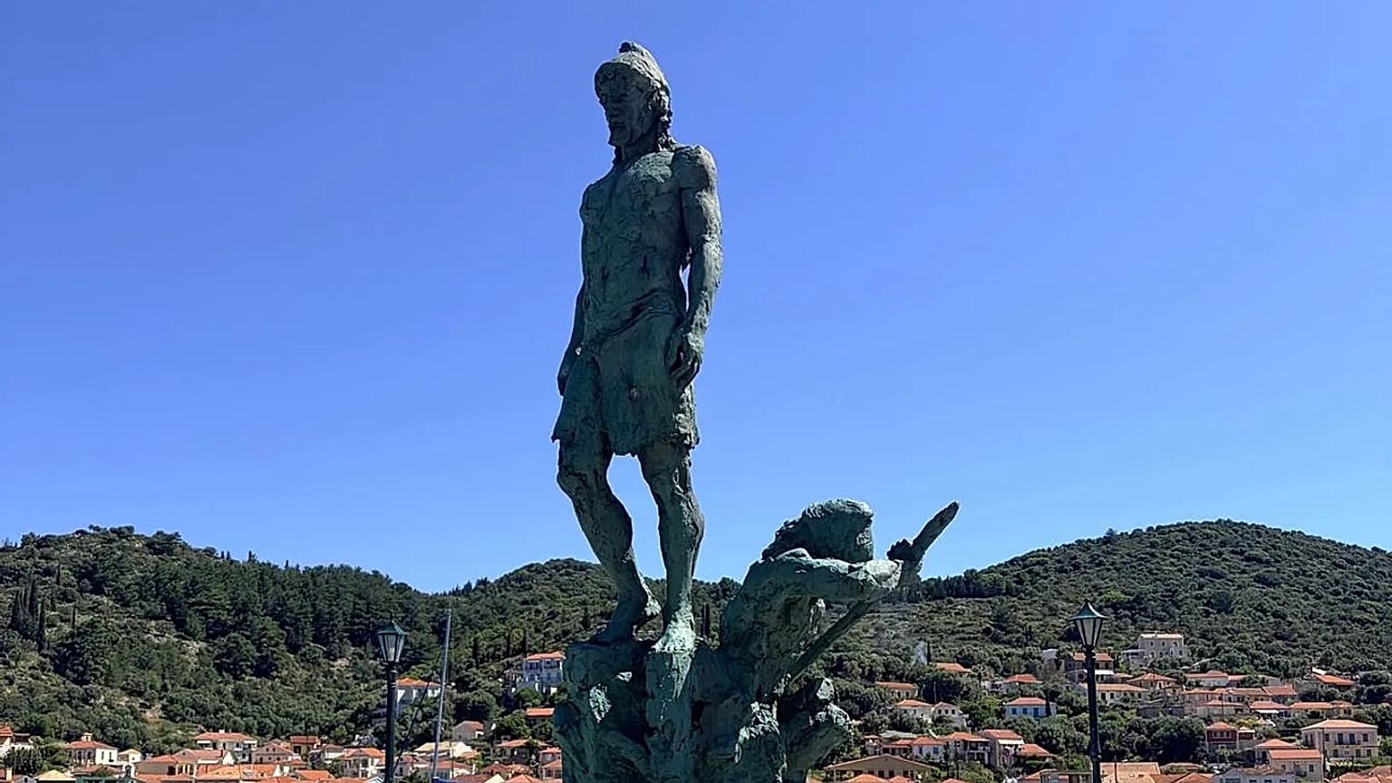La estatua de Ulises en Ítaca