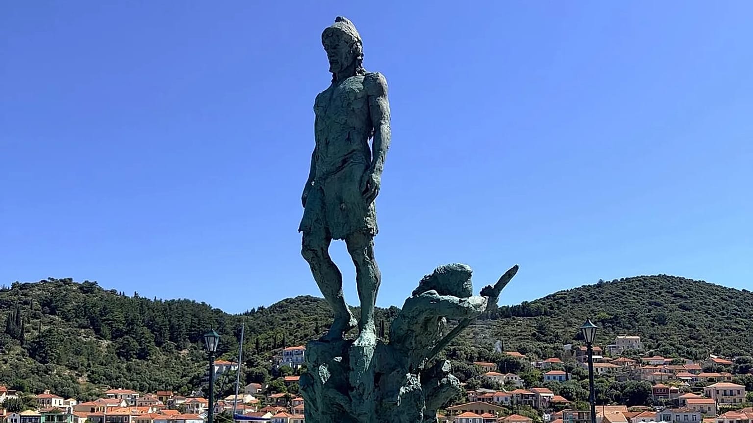 The statue of Odysseus in Ithaca