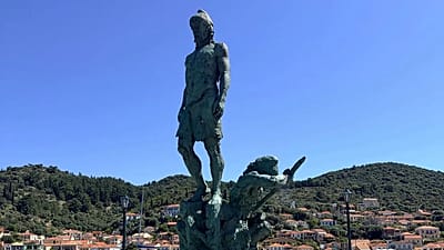The statue of Odysseus in Ithaca