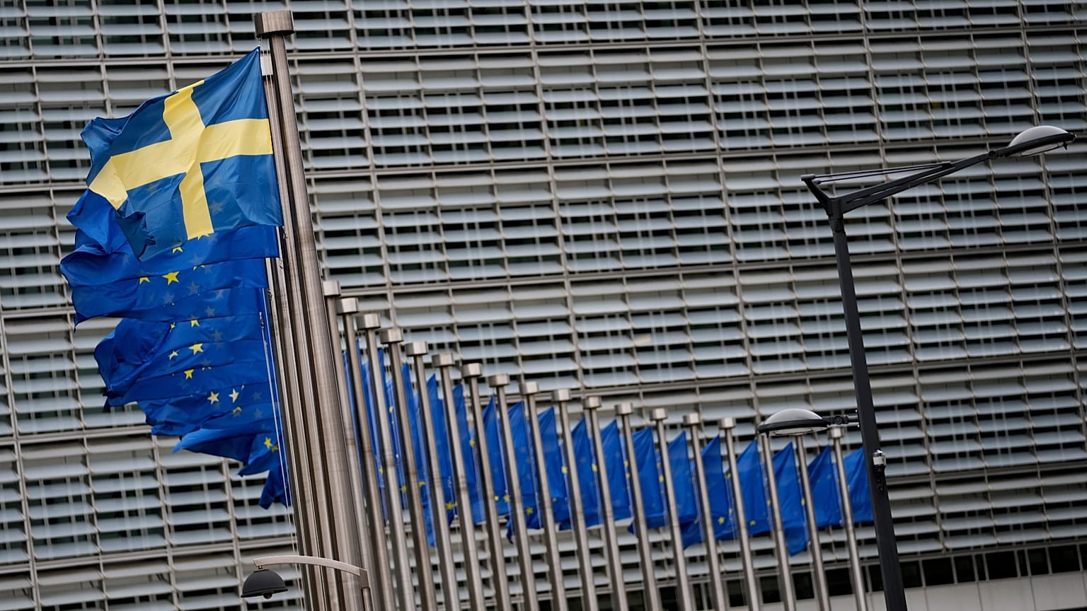 Suécia e UE na sede da UE em Bruxelas, 22 de fevereiro de 2024