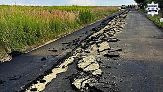 On Friday, a 60-year-old farmer drove his Ursus tractor onto a newly laid tarmac road in Gliwice and ploughed about 200 metres of its surface.
