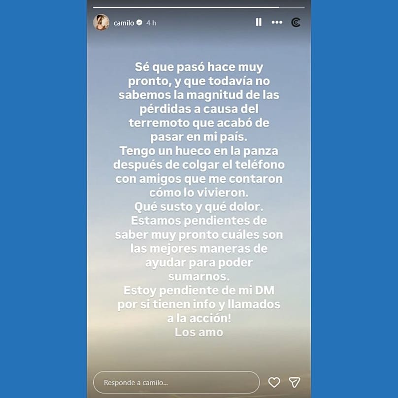 Reacción de Camilo.