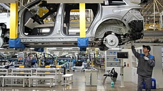 Una fábrica de coches eléctricos en China