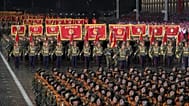 Soldiers march during the military parade marking the 80th anniversary of the founding of the ruling Worker's Party in Pyongyang, 10 October, 2025