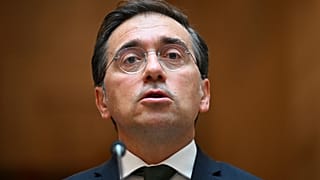 El ministro de Asuntos Exteriores de España, José Manuel Albares, comparece en el Palacio de Viana en Madrid, España, el miércoles 29 de julio de 2026 