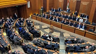 نواب لبنانيون خلال جلسة انتخاب رئيس للجمهورية في البرلمان ببيروت، 9 كانون الثاني 2025.