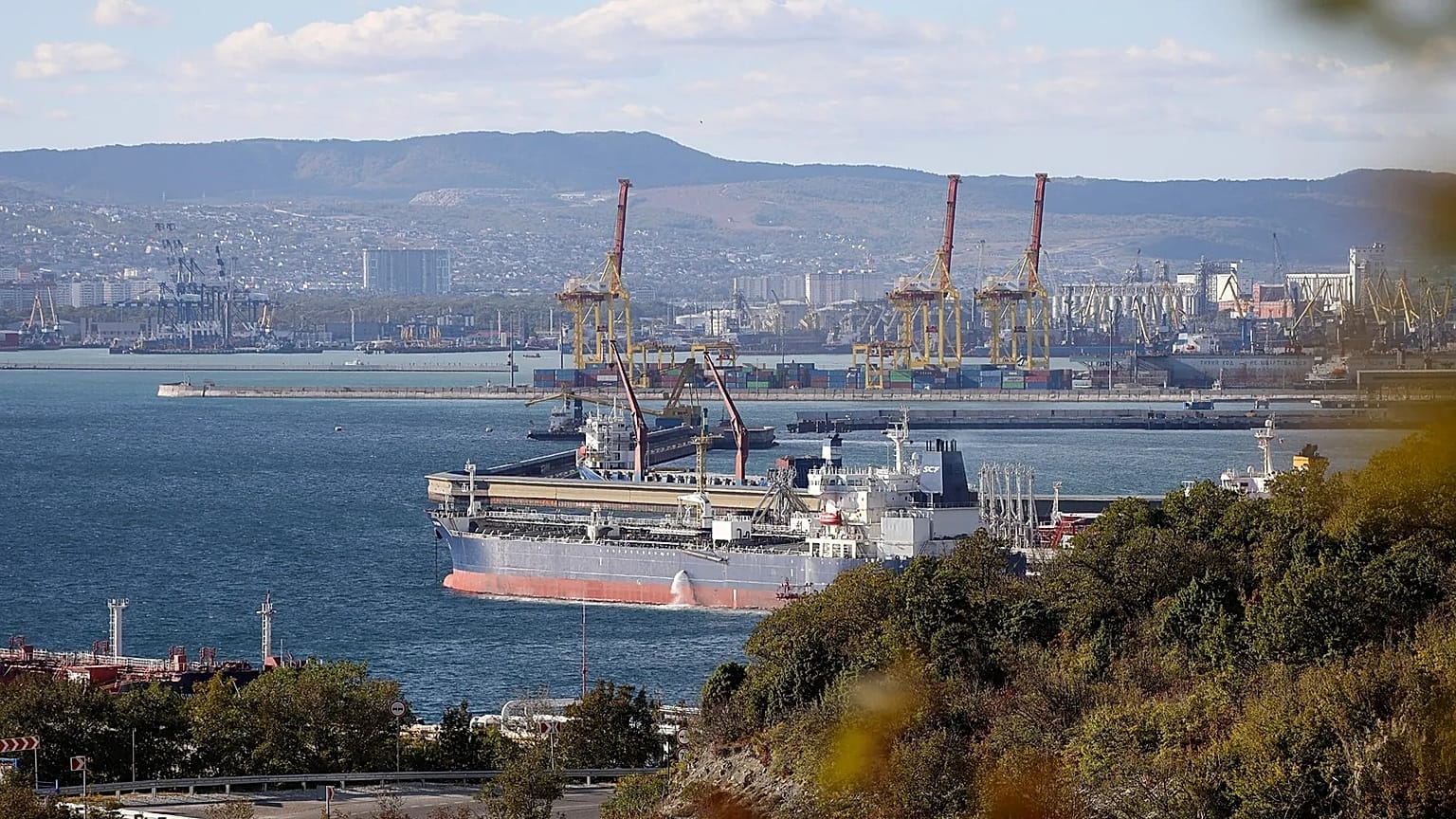 FILE - An oil tanker is moored in Novorossiysk, Russia, on Oct. 11, 2022, one of the largest facilities for oil and petroleum products in southern Russia.