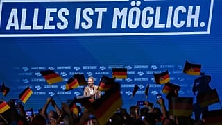 Alice Weidel, federal chairwoman of the AfD, addresses the participants at the kickoff event for the AfD's election campaign in Saxony-Anhalt, Magdeburg, Germany, July 18 2026