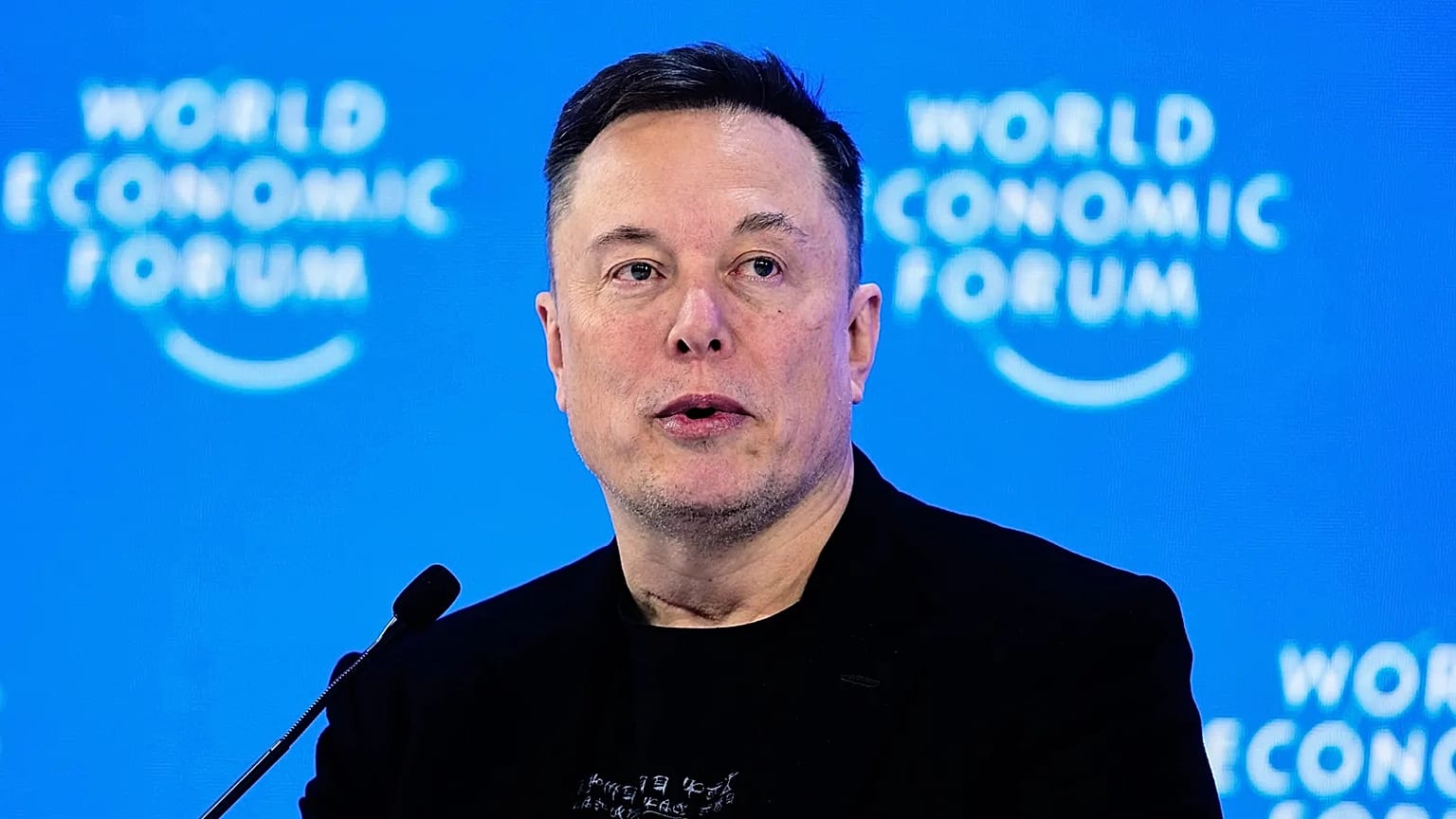 Elon Musk podczas Światowego Forum Ekonomicznego w Davos w Szwajcarii, 22 stycznia 2026 r.