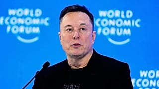 Elon Musk podczas Światowego Forum Ekonomicznego w Davos w Szwajcarii, 22 stycznia 2026 r.
