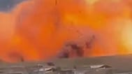 Screenshot of video of an explosion at a munitions plant in Colleferro, 13 August, 2026 