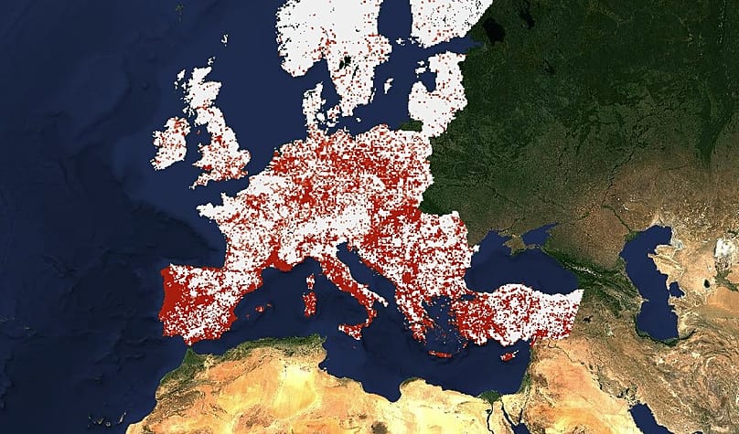 Mapa del riesgo de incendios del EFFIS