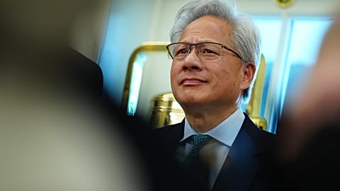 NVIDIA CEO Jensen Huang listens as US President Donald Trump speaks in the Oval Office of the White House, Washington D.C., 29 July 2026