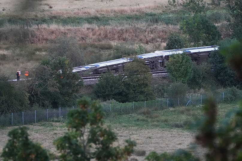 A train with around 150 people aboard derailed near the Lewes, 13 August, 2026