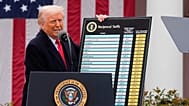 FILE - President Donald Trump speaks during an event to announce new tariffs in the Rose Garden at the White House on April 2, 2025, in Washington. (AP Photo/Mark Schiefelbein