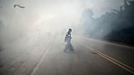 Volunteer firefighters helped contain a blaze on the Halkidiki peninsula in northern Greece on Thursday. 13 August, 2026.