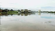 Flooded field from heavy rains in Chiba prefecture east of Tokyo